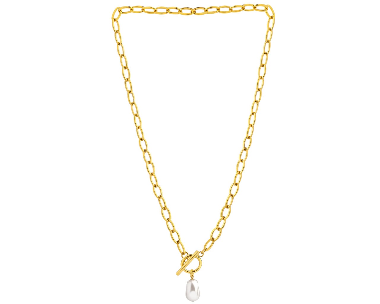 elixa NASZYJNIK ZE STALI SZLACHETNEJ Z PERŁĄ EL533-2992