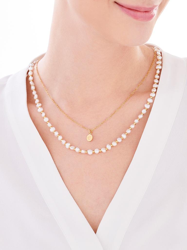 Elixa NASZYJNIK ZE STALI SZLACHETNEJ Z PERŁAMI EL531-3354