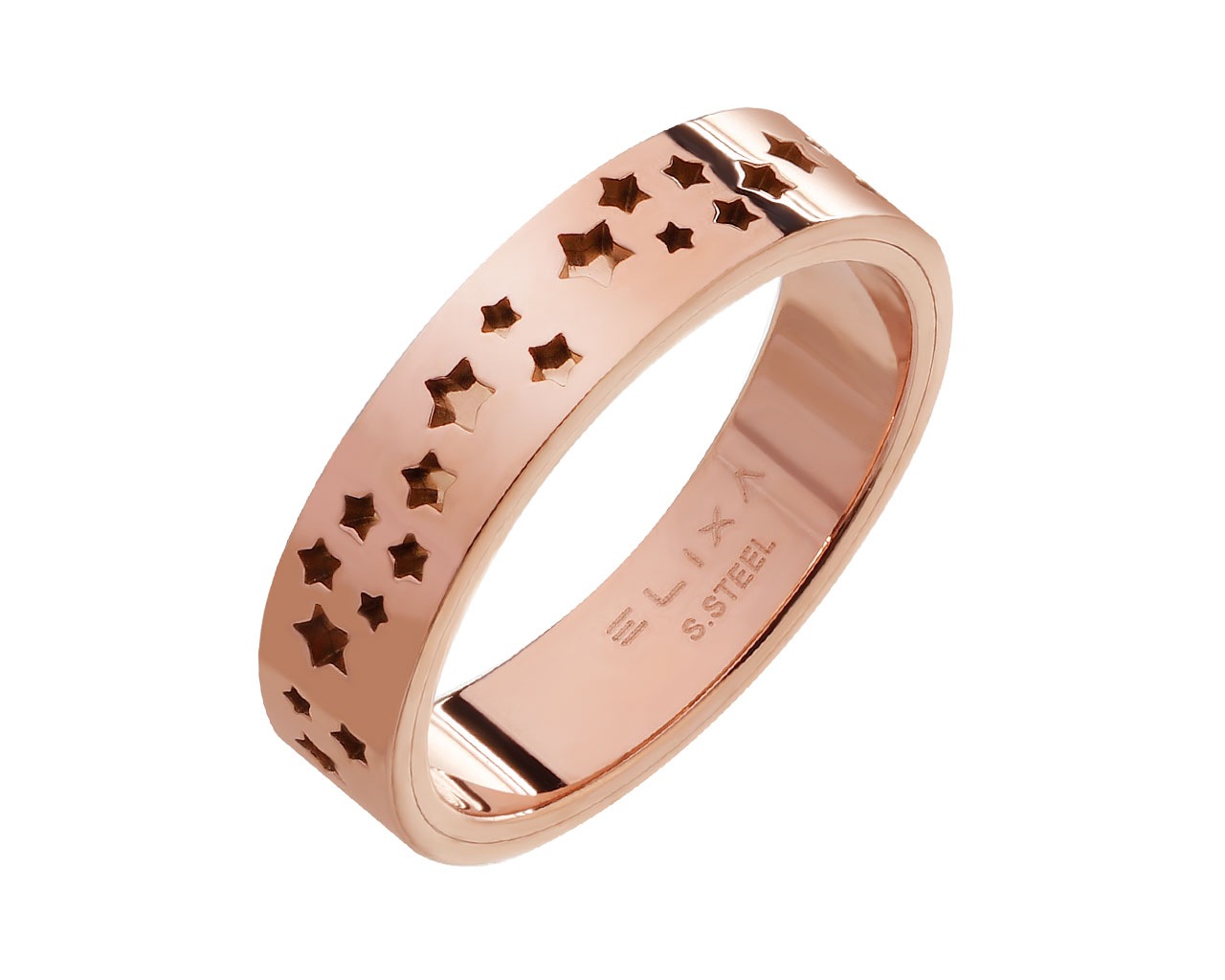 elixa PIERŚCIONEK ZE STALI SZLACHETNEJ - GWIAZDY EL528-0266