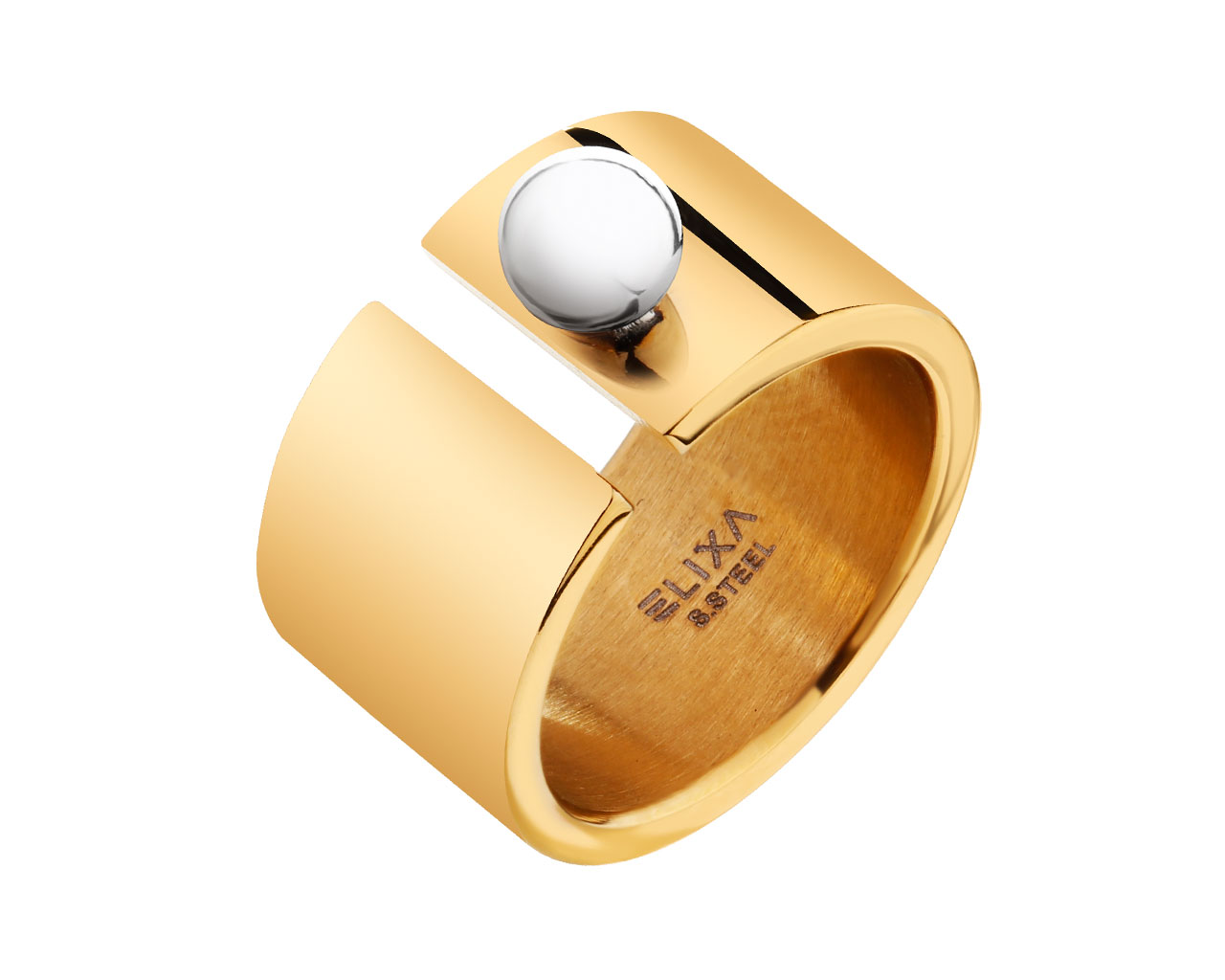 elixa PIERŚCIONEK ZE STALI SZLACHETNEJ - KULKA EL527-1370