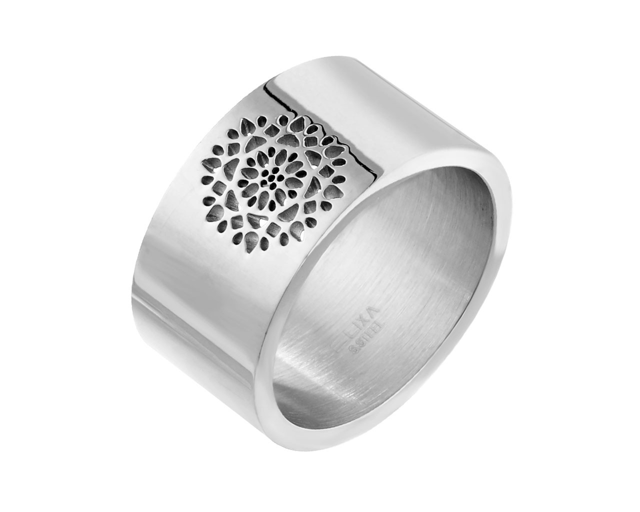 elixa PIERŚCIONEK ZE STALI SZLACHETNEJ - ROZETA EL527-1842