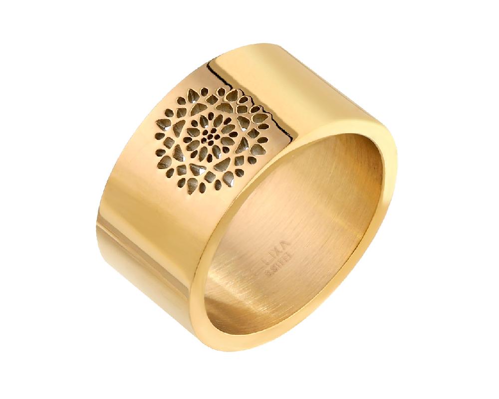 elixa PIERŚCIONEK ZE STALI SZLACHETNEJ - ROZETA EL527-1888