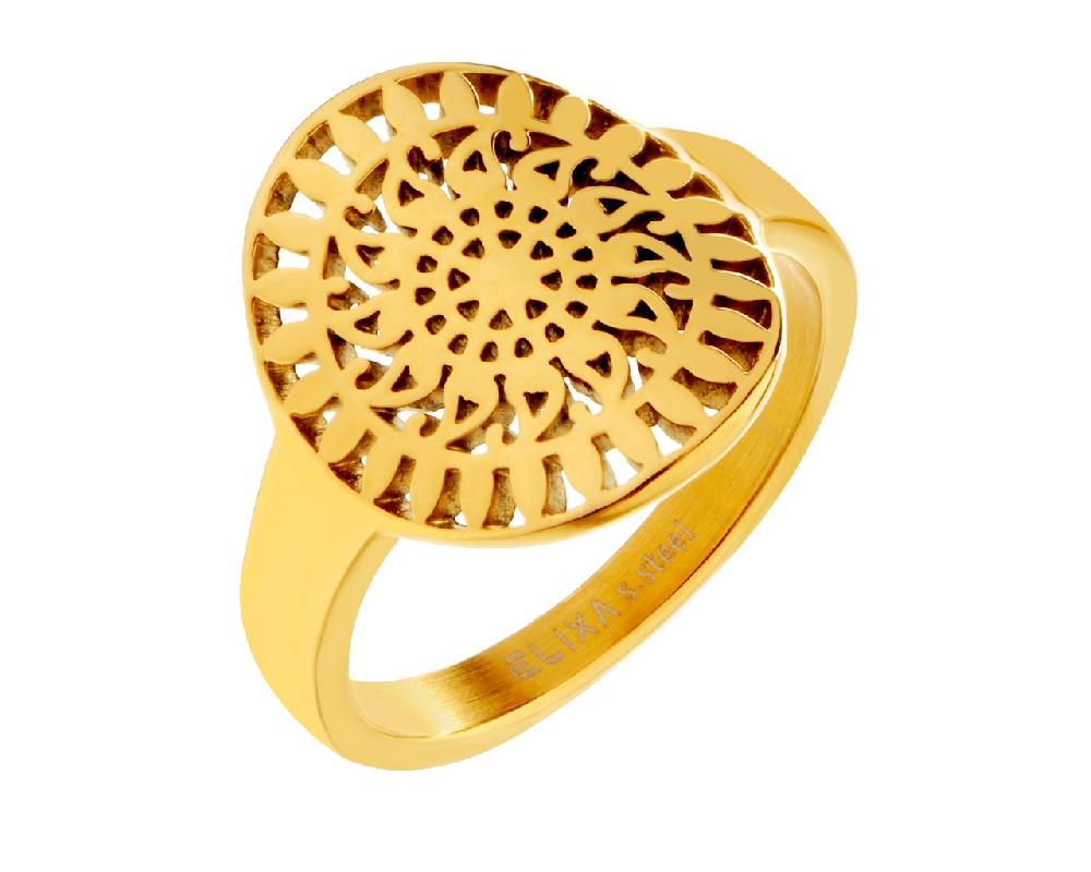 elixa PIERŚCIONEK ZE STALI SZLACHETNEJ - ROZETA EL535-3546