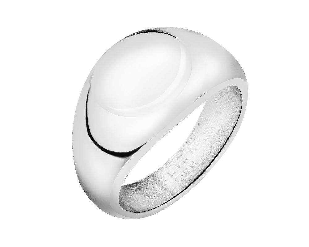 elixa PIERŚCIONEK ZE STALI SZLACHETNEJ - SYGNET EL538-2909