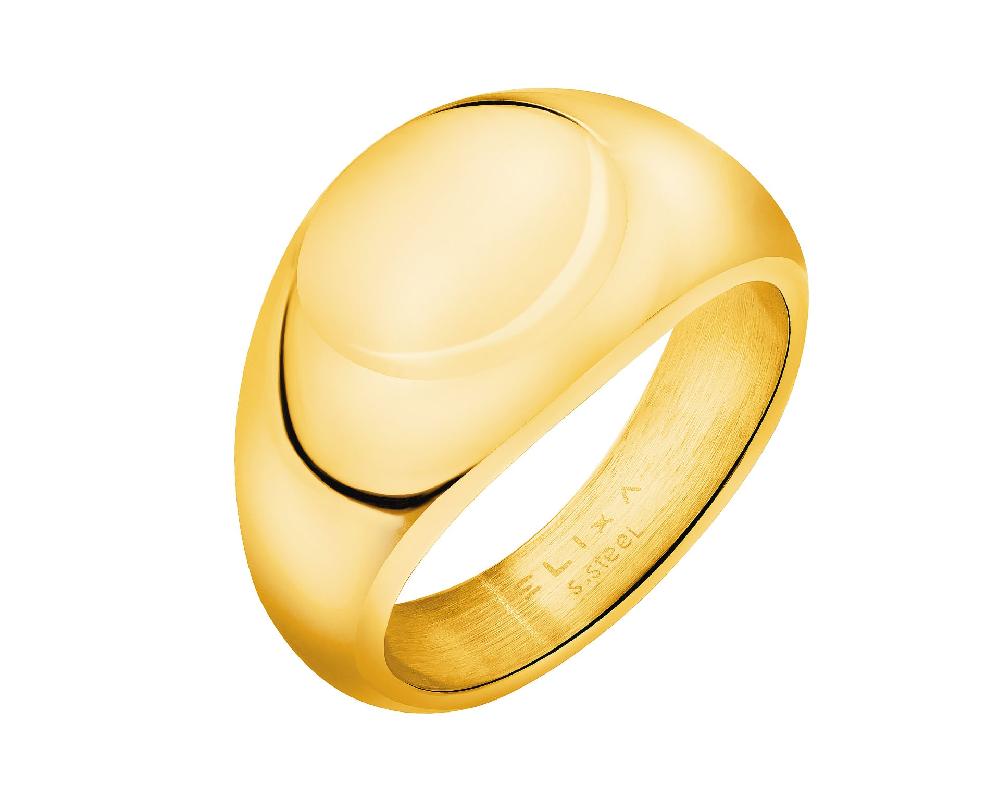 elixa PIERŚCIONEK ZE STALI SZLACHETNEJ - SYGNET EL538-2919