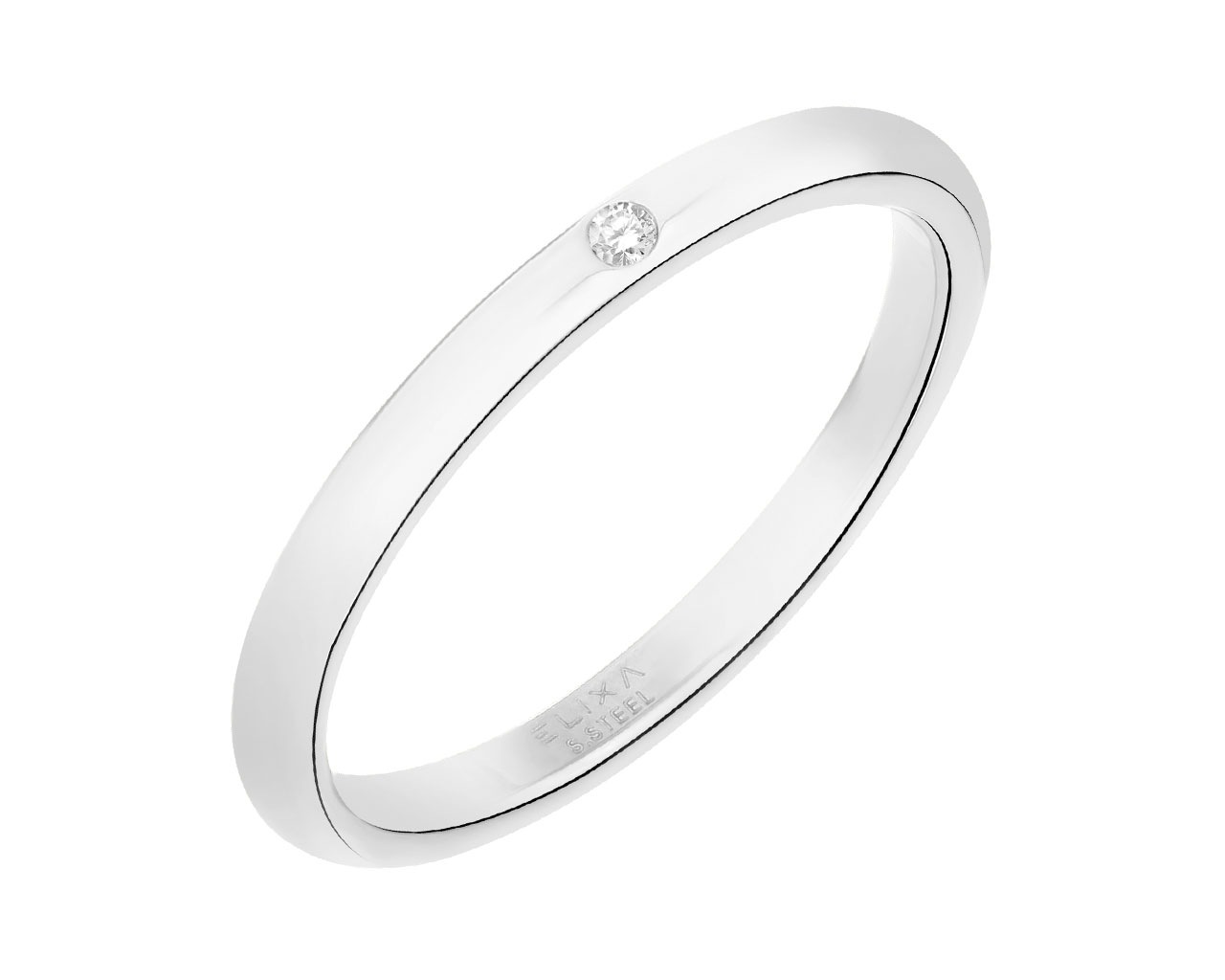 elixa PIERŚCIONEK ZE STALI SZLACHETNEJ Z CYRKONIĄ EL124-8417