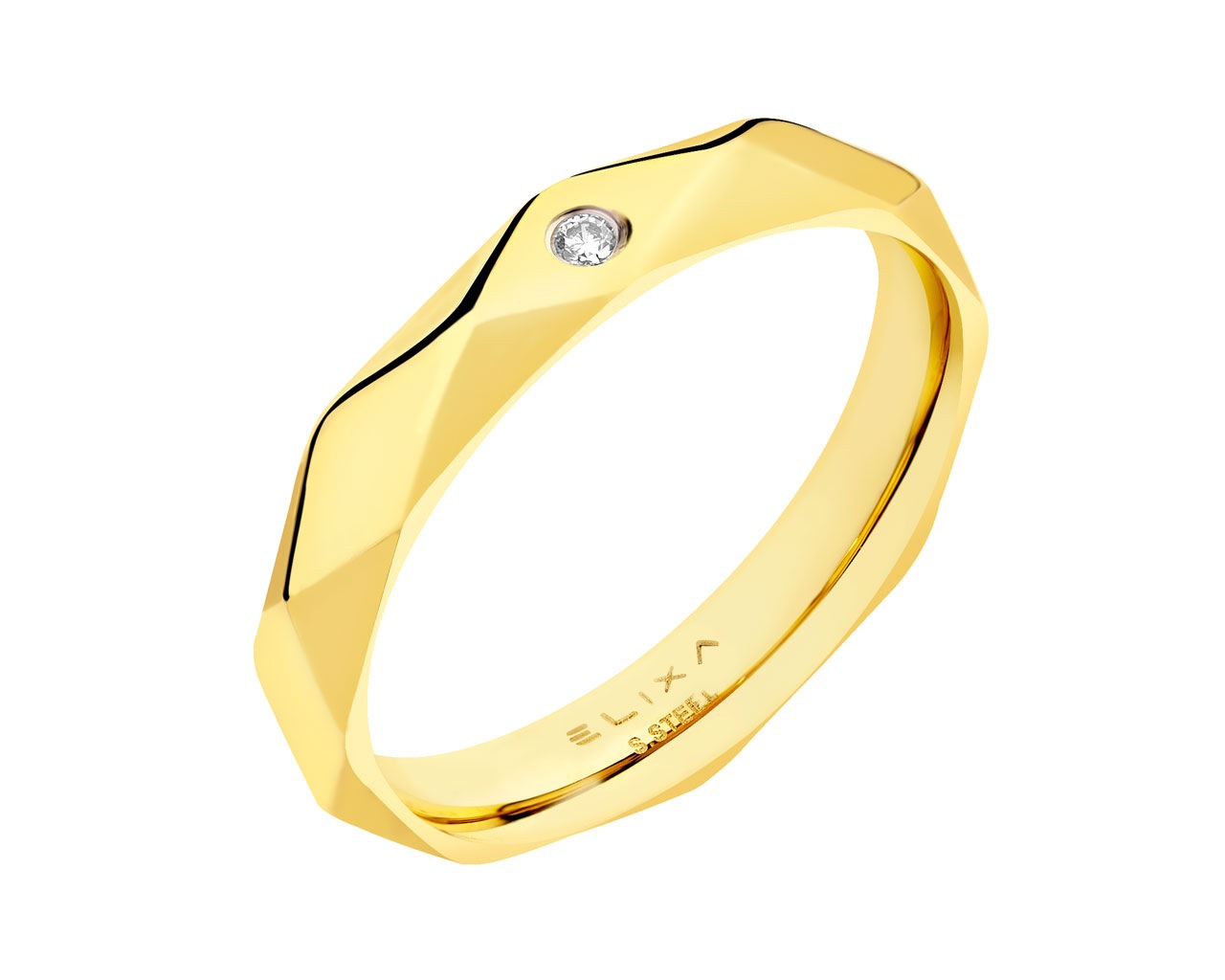 elixa PIERŚCIONEK ZE STALI SZLACHETNEJ Z CYRKONIĄ EL531-1190