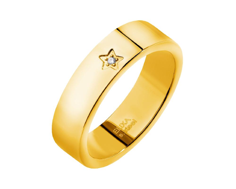 elixa PIERŚCIONEK ZE STALI SZLACHETNEJ Z CYRKONIĄ - GWIAZDA EL536-3315