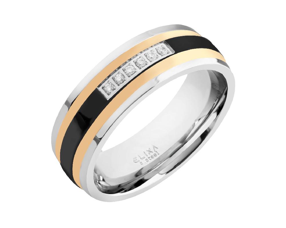 elixa PIERŚCIONEK ZE STALI SZLACHETNEJ Z CYRKONIAMI EL127-3648