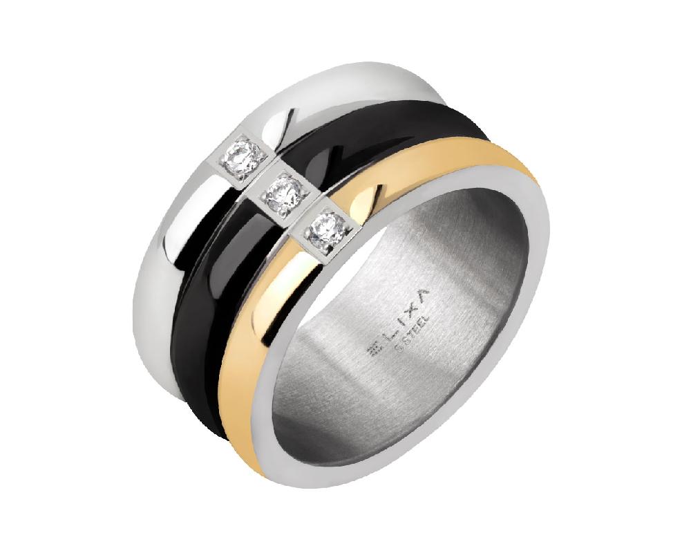 elixa PIERŚCIONEK ZE STALI SZLACHETNEJ Z CYRKONIAMI EL127-5278