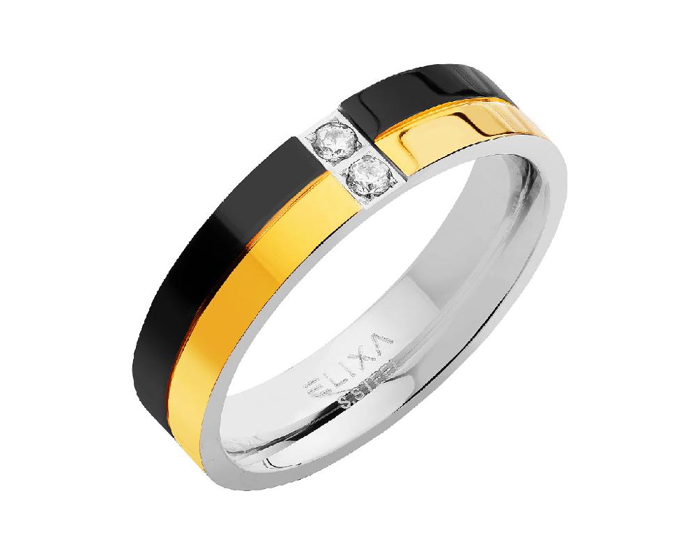 elixa PIERŚCIONEK ZE STALI SZLACHETNEJ Z CYRKONIAMI EL127-6942