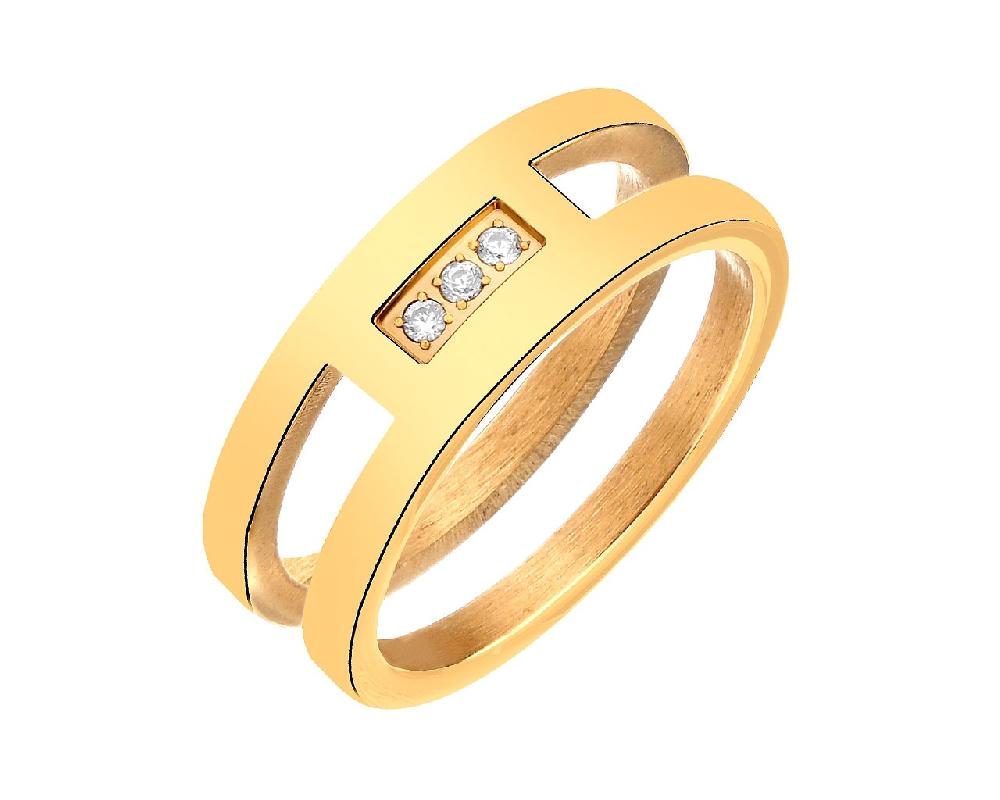 elixa PIERŚCIONEK ZE STALI SZLACHETNEJ Z CYRKONIAMI EL530-8234