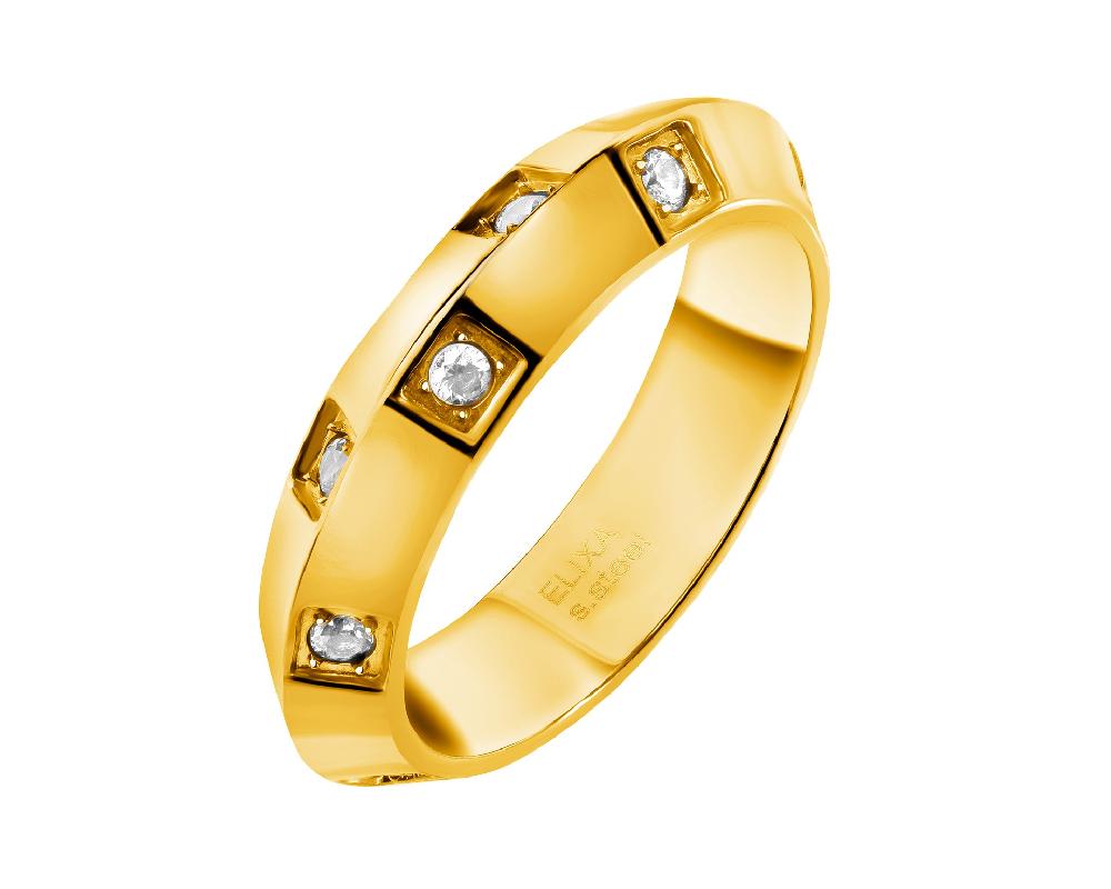 elixa PIERŚCIONEK ZE STALI SZLACHETNEJ Z CYRKONIAMI EL536-3323