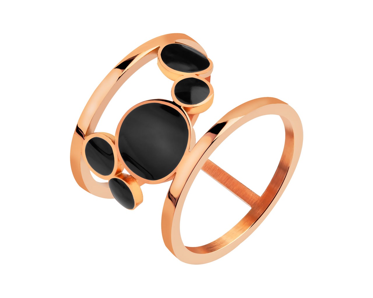 elixa PIERŚCIONEK ZE STALI SZLACHETNEJ Z EMALIĄ EL522-5595