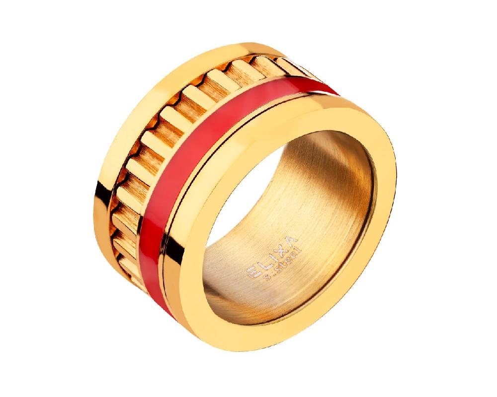 elixa PIERŚCIONEK ZE STALI SZLACHETNEJ Z EMALIĄ EL535-9439