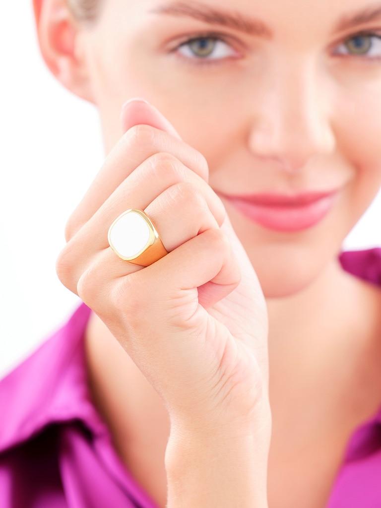 Elixa PIERŚCIONEK ZE STALI SZLACHETNEJ Z EMALIĄ - SYGNET EL534-7168