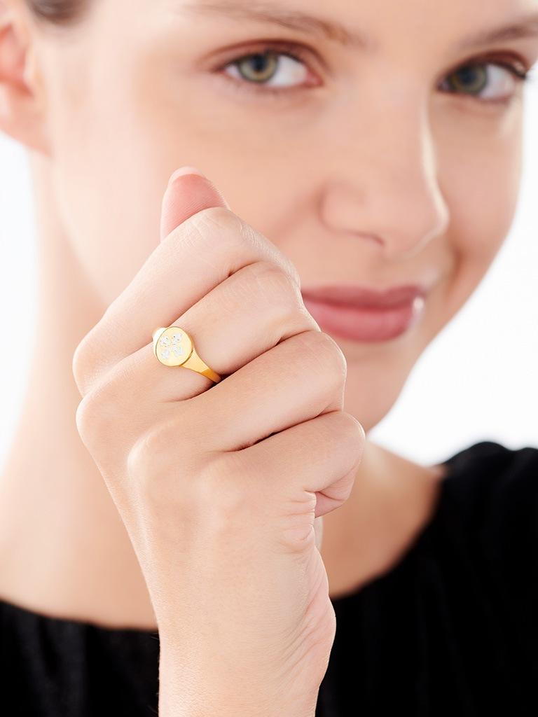 Elixa PIERŚCIONEK ZE STALI SZLACHETNEJ Z EMALIĄ - SYGNET EL531-4172