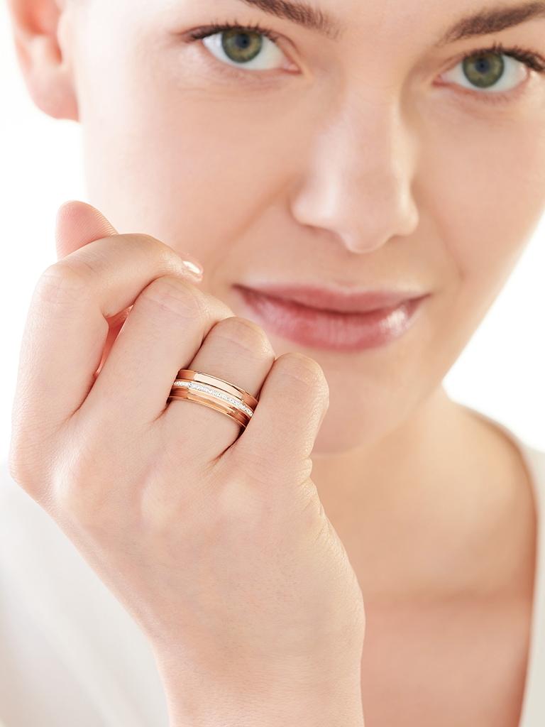 Elixa PIERŚCIONEK ZE STALI SZLACHETNEJ Z KRYSZTAŁAMI EL527-1836