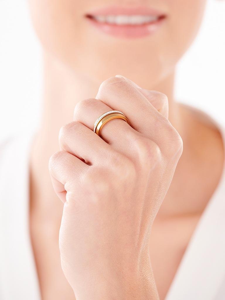 Elixa PIERŚCIONEK ZE STALI SZLACHETNEJ Z KRYSZTAŁAMI EL531-6044