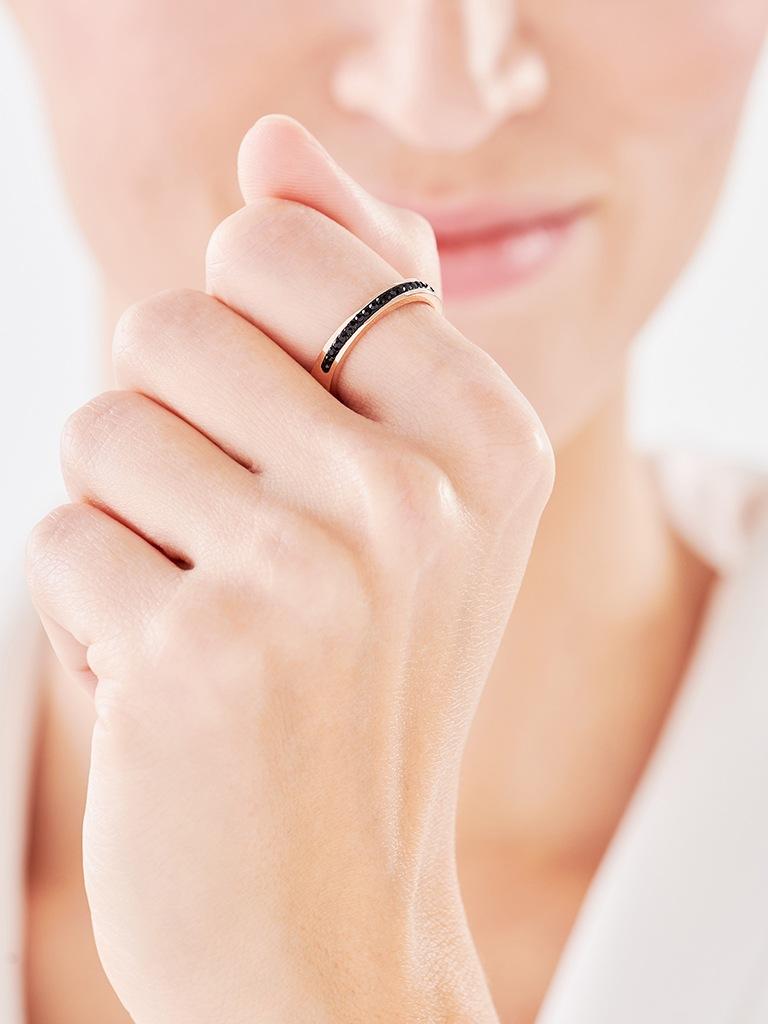 Elixa PIERŚCIONEK ZE STALI SZLACHETNEJ Z KRYSZTAŁAMI EL525-1925