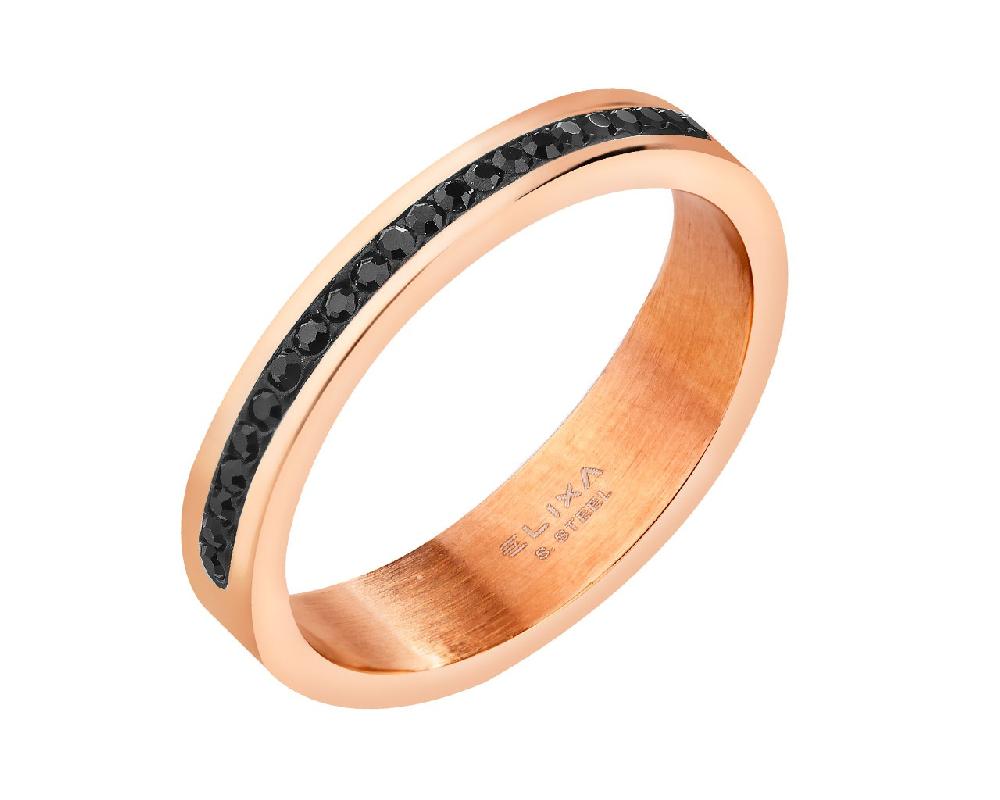 elixa PIERŚCIONEK ZE STALI SZLACHETNEJ Z KRYSZTAŁAMI EL525-1925