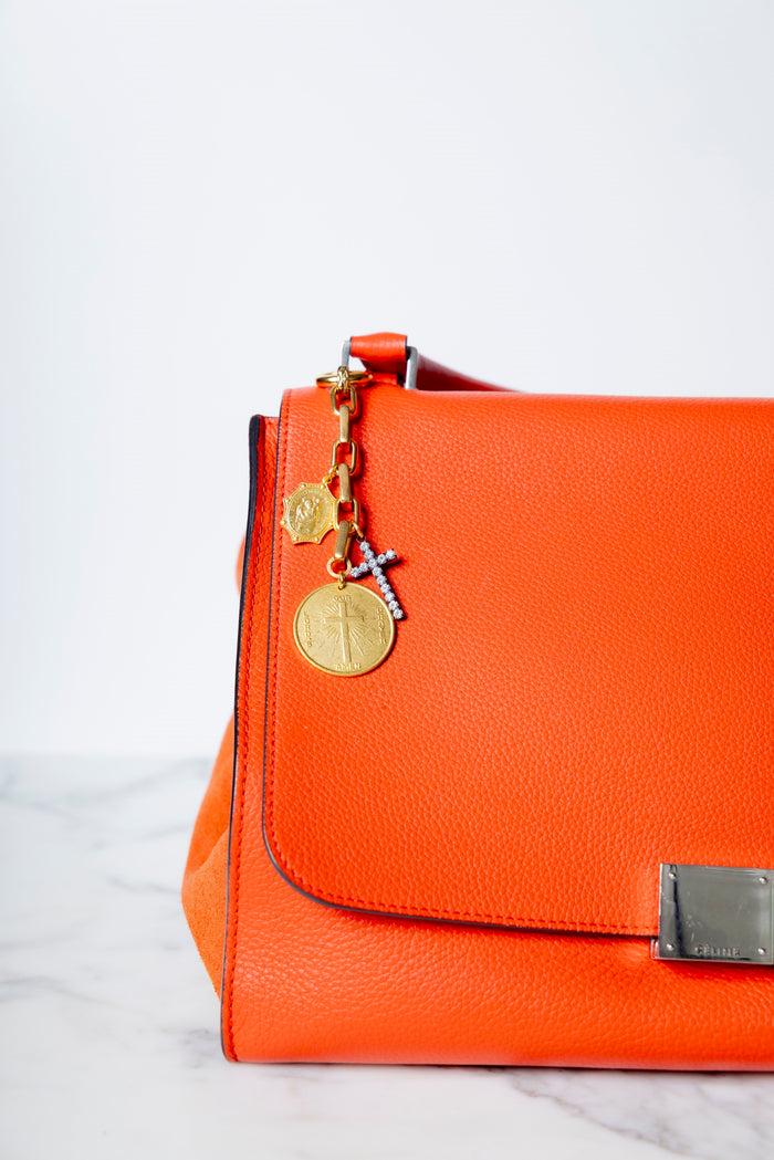 Elizabeth Cole Crossing St Christopher Bag Charm Gold