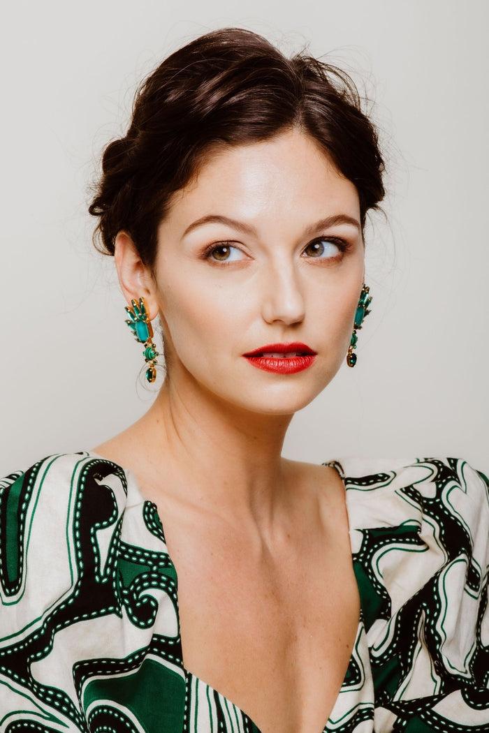 Elizabeth Cole Abrielle Earrings Green