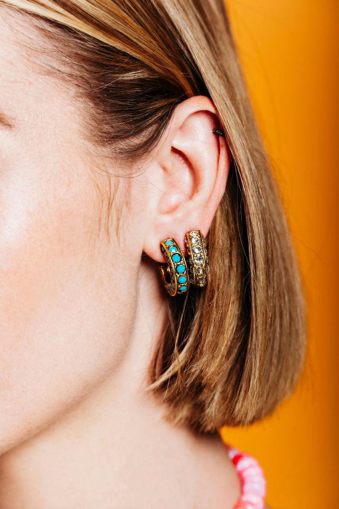 Elizabeth Cole Aira Earrings Turquoise