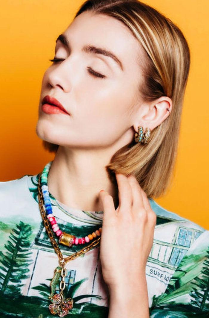 Elizabeth Cole Aira Earrings Turquoise