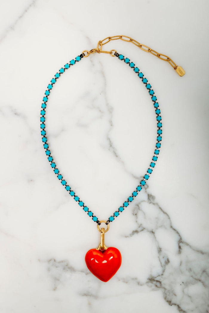 elizabeth cole Amelina Necklace Turquoise & Red