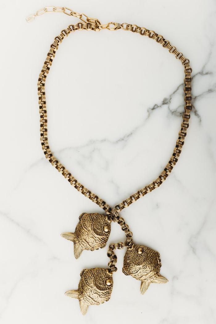 elizabeth cole Aquaria Necklace Gold
