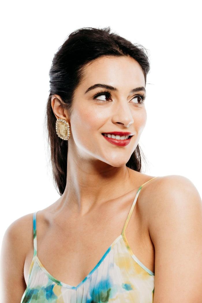 Elizabeth Cole Atasha Earrings Crystal