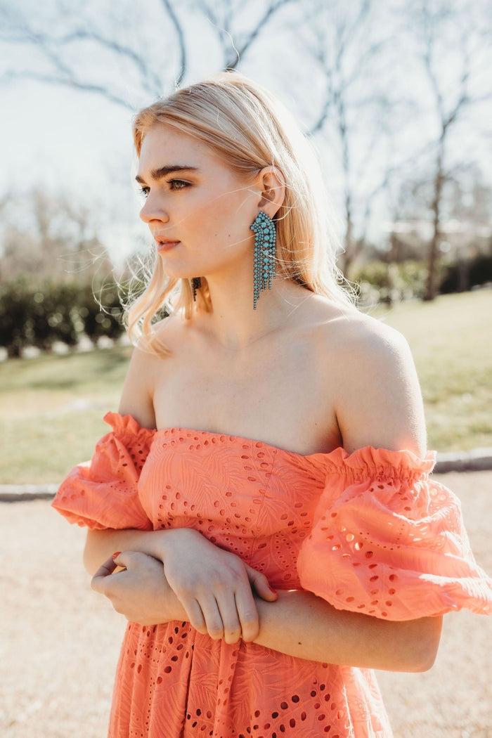 Elizabeth Cole Barrett Earrings Turquoise