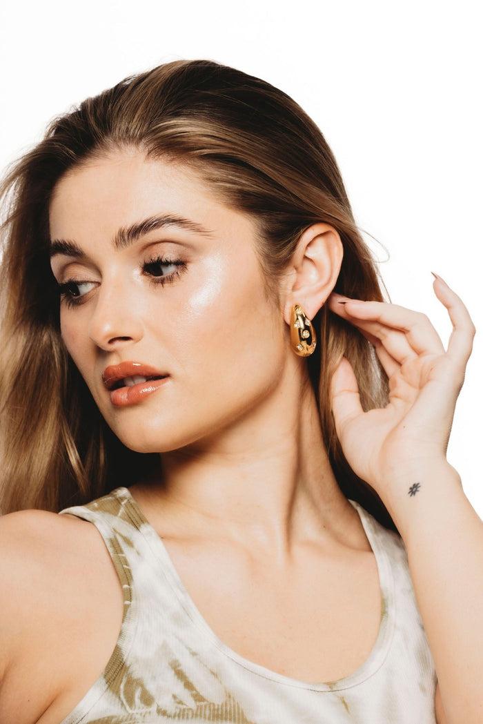 Elizabeth Cole Bettina Earrings Crystal Silver