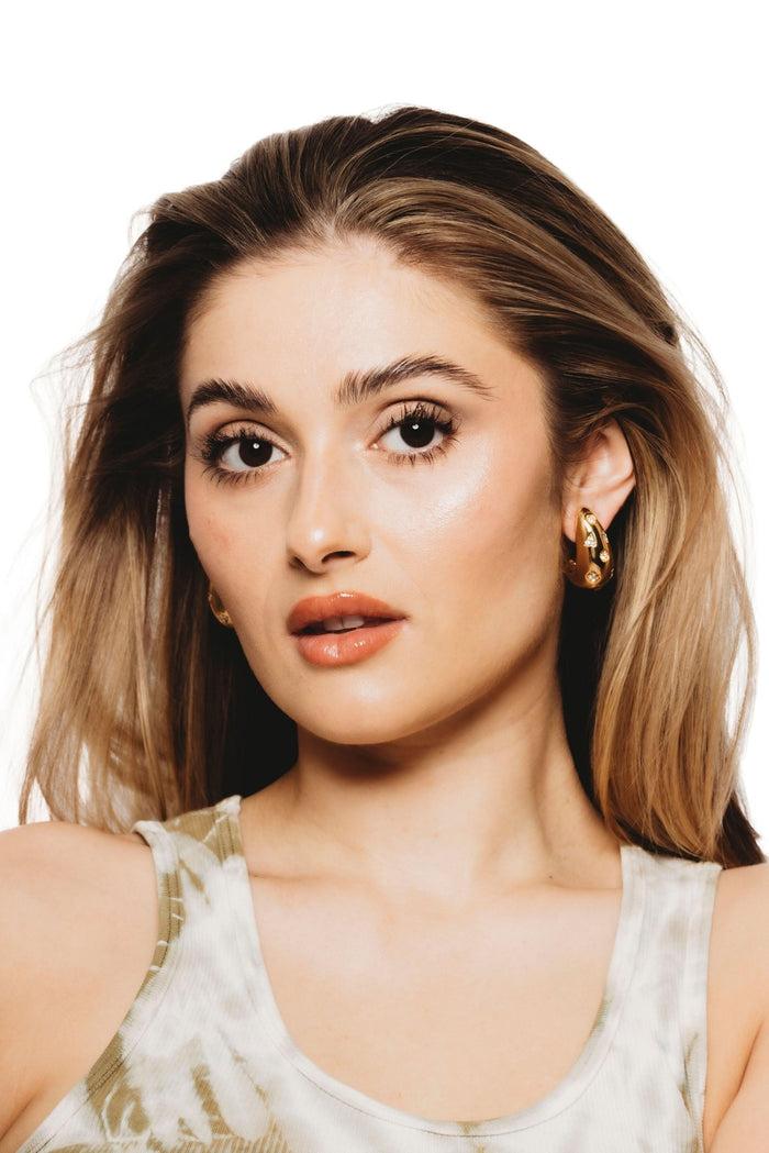 Elizabeth Cole Bettina Earrings Crystal Silver