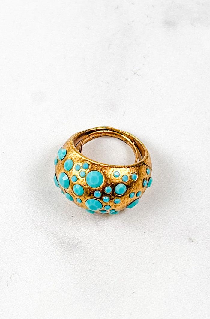 elizabeth cole Bitsy Ring Turquoise