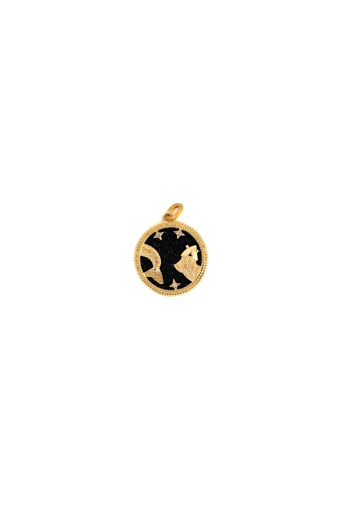 Elizabeth Cole Black & Gold Zodiac Charm Aries