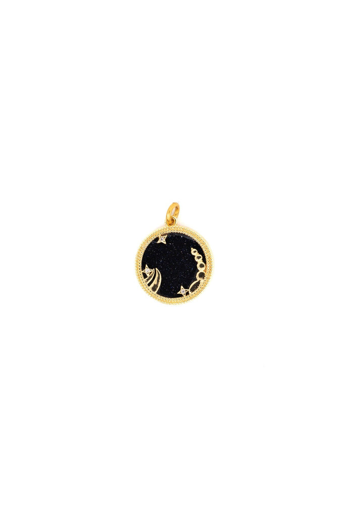 Elizabeth Cole Black & Gold Zodiac Charm Aries