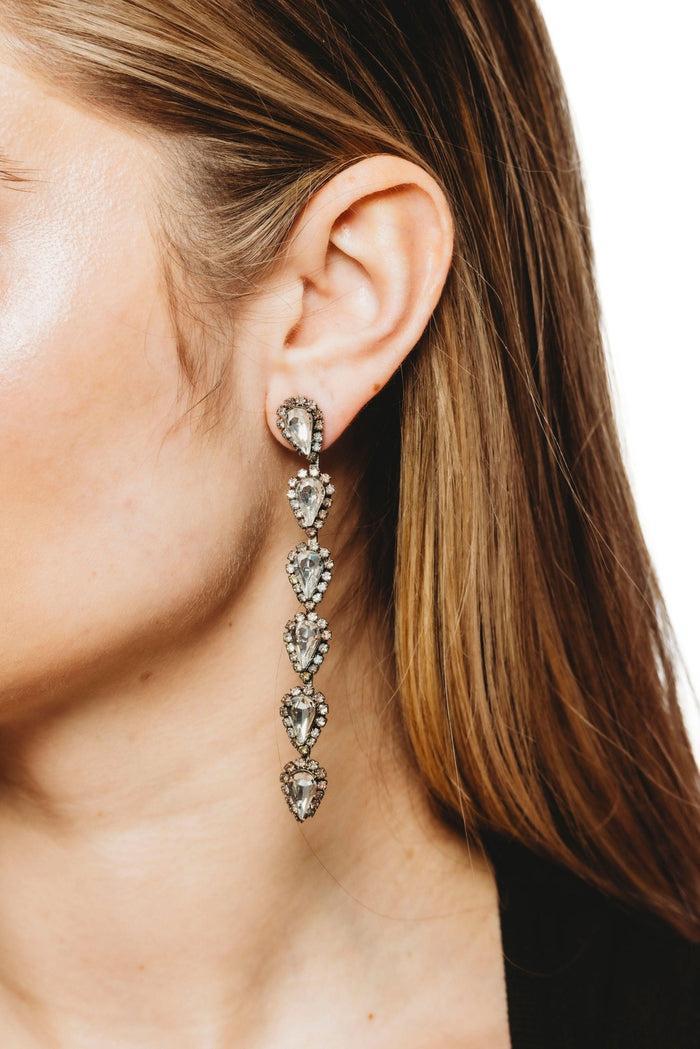 Elizabeth Cole Catri­ona Earrings Crystal