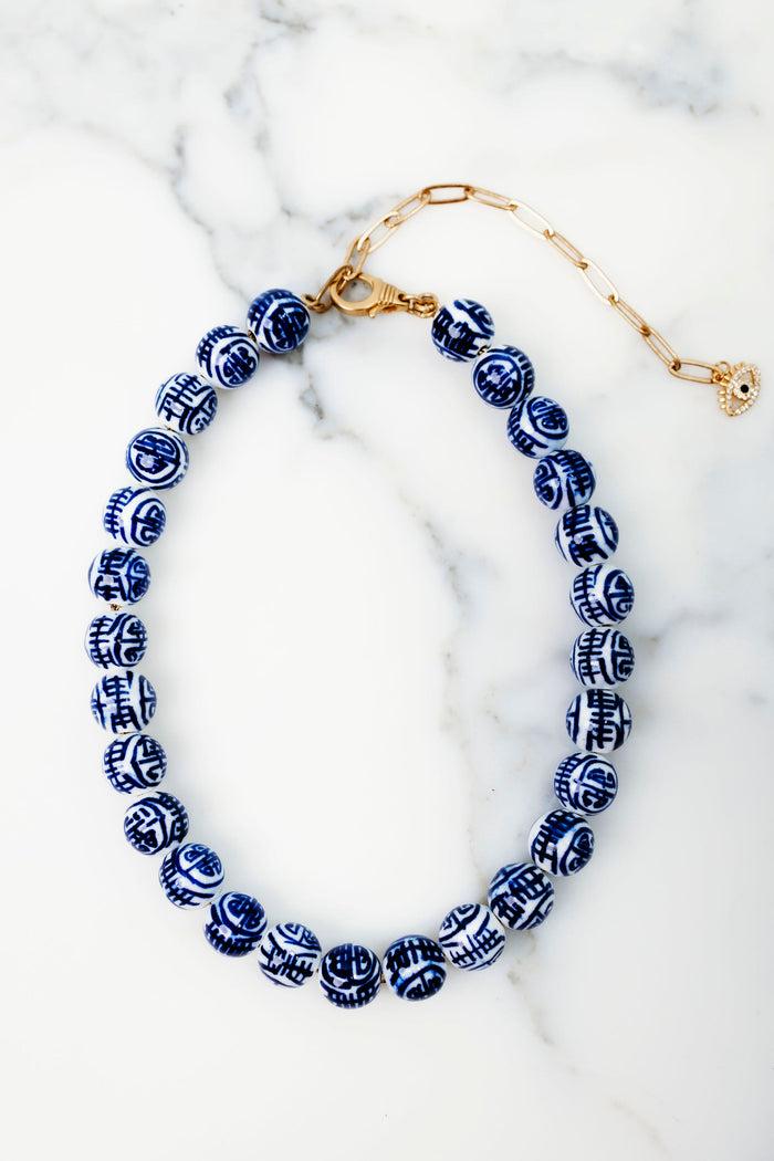 elizabeth cole Charla Necklace Blue