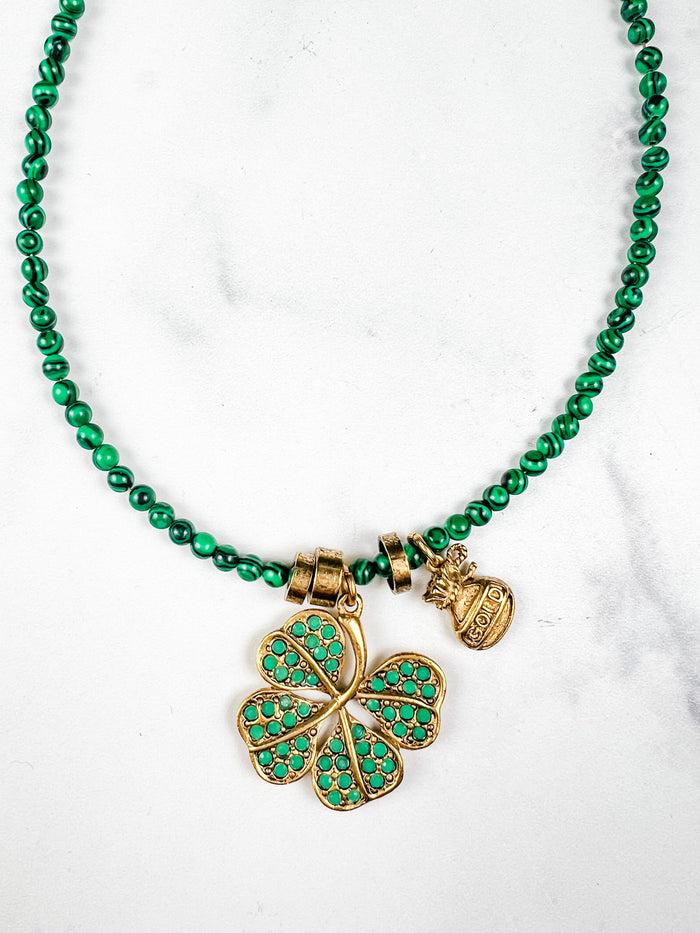 Elizabeth Cole Clove Necklace Green
