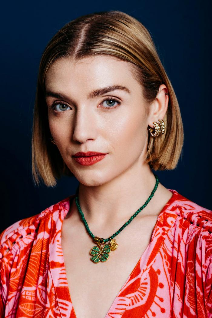 Elizabeth Cole Clove Necklace Green