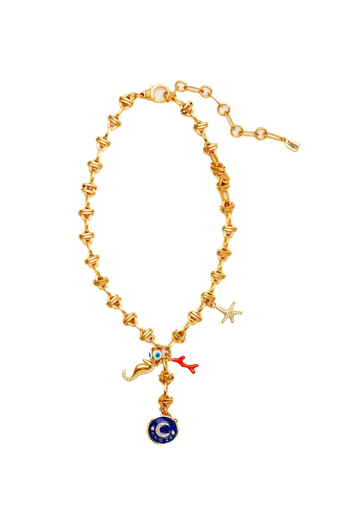 Elizabeth Cole Crescent Necklace Multi