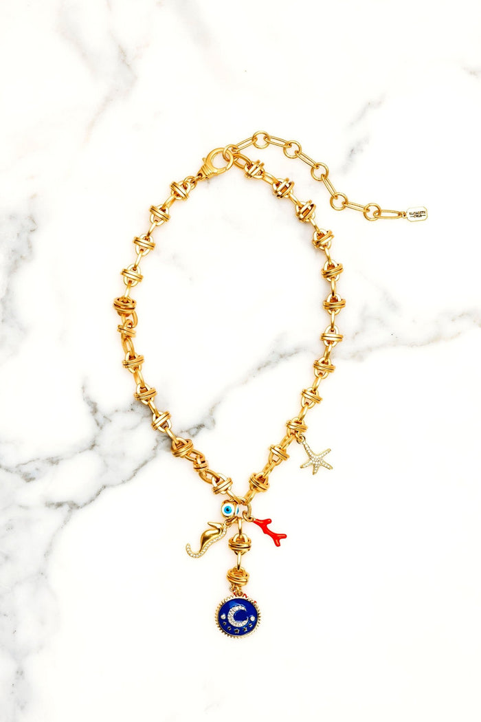 elizabeth cole Crescent Necklace Multi