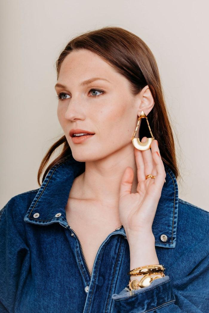 Elizabeth Cole Delma Earrings Gold