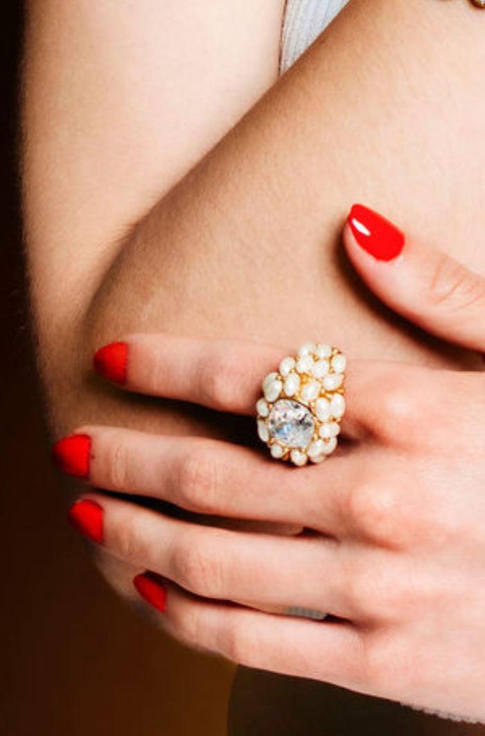 Elizabeth Cole Elliott Ring Pearl