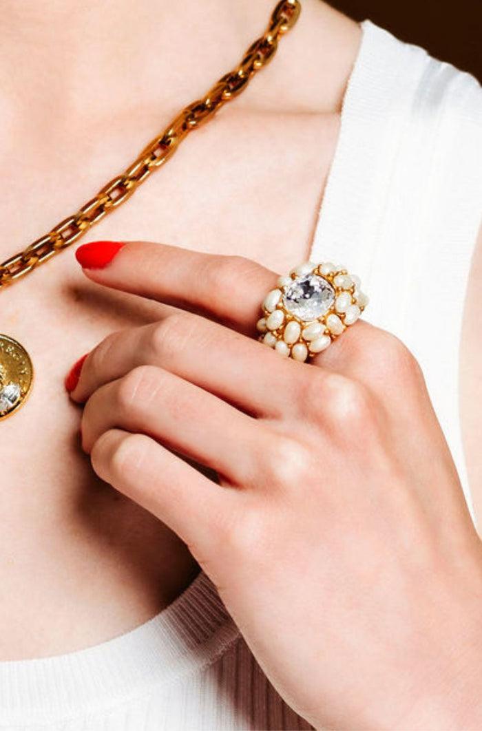 Elizabeth Cole Elliott Ring Pearl