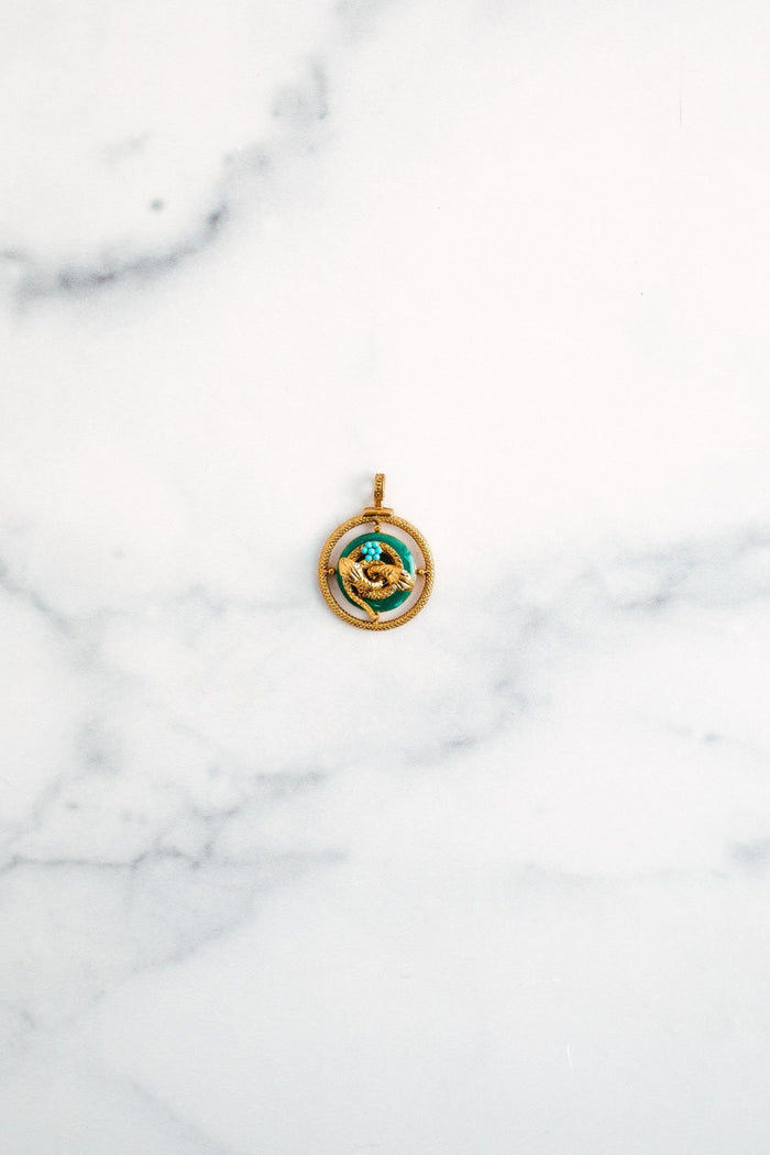 elizabeth cole Entwined Snake Charm Green