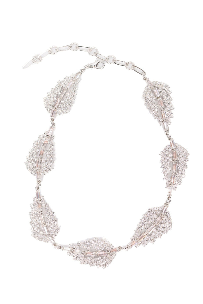Elizabeth Cole Fern Necklace Crystal