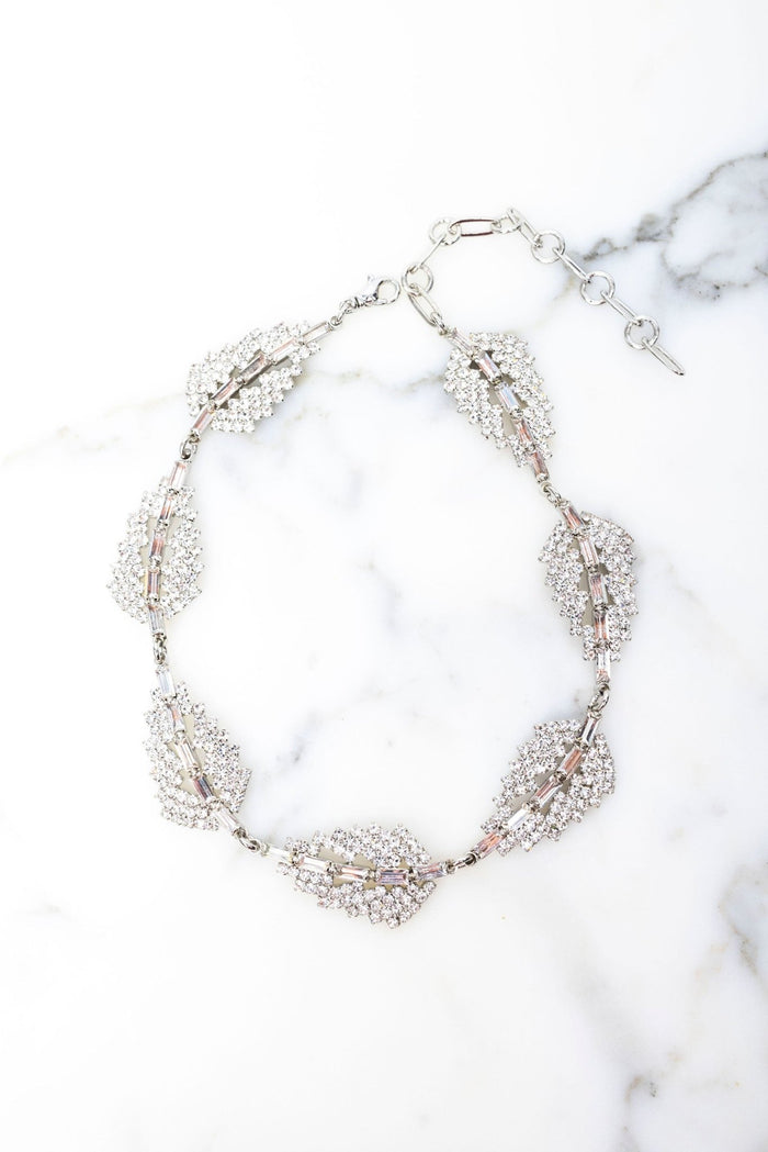 elizabeth cole Fern Necklace Crystal